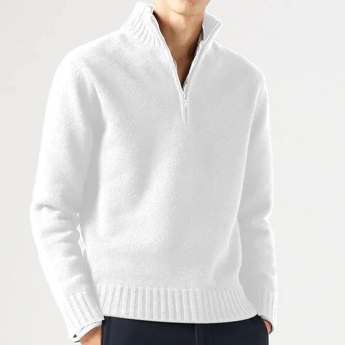 Cashmere sweater med lynlås til mænd