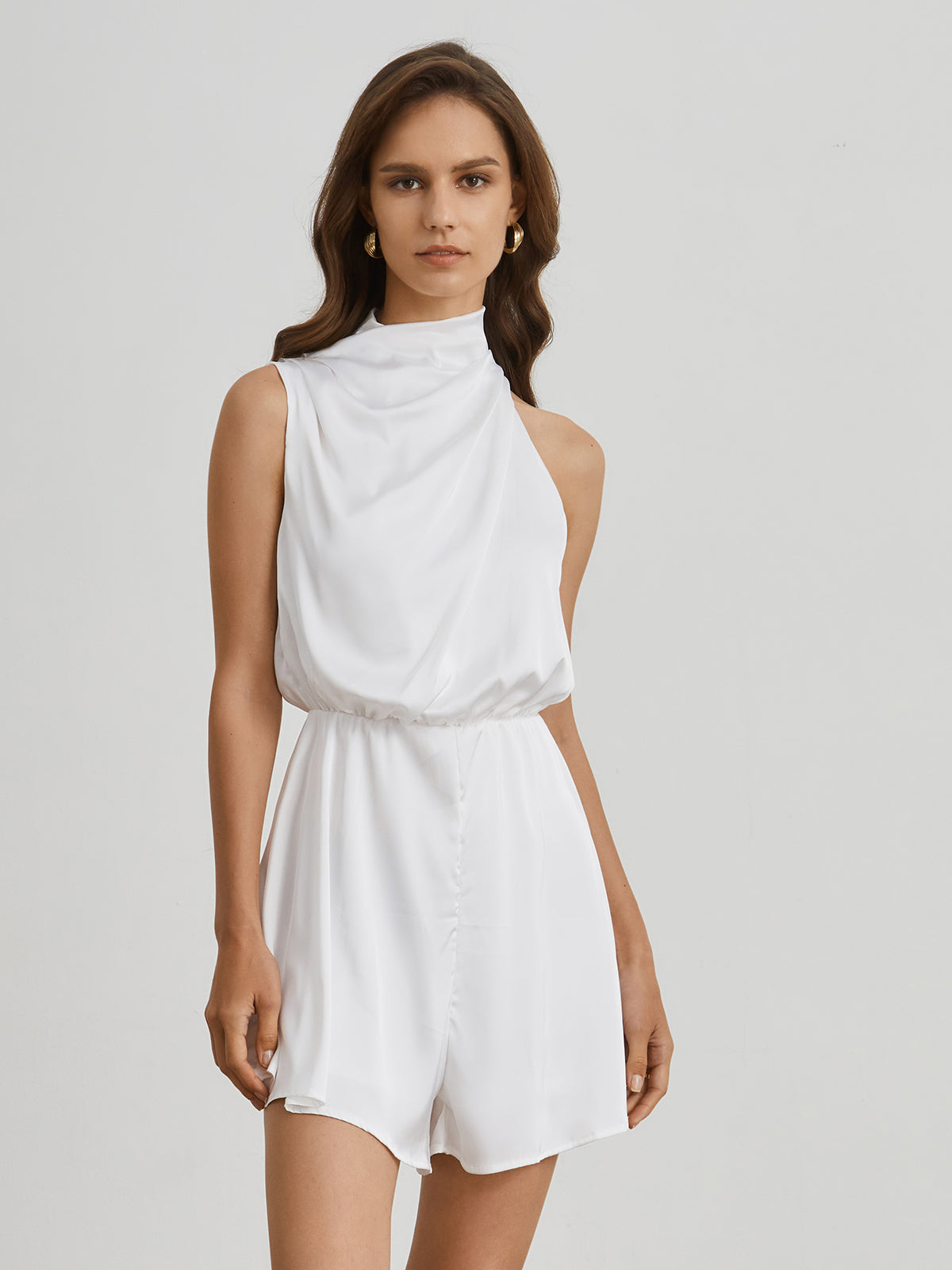 Krøllet satin jumpsuit