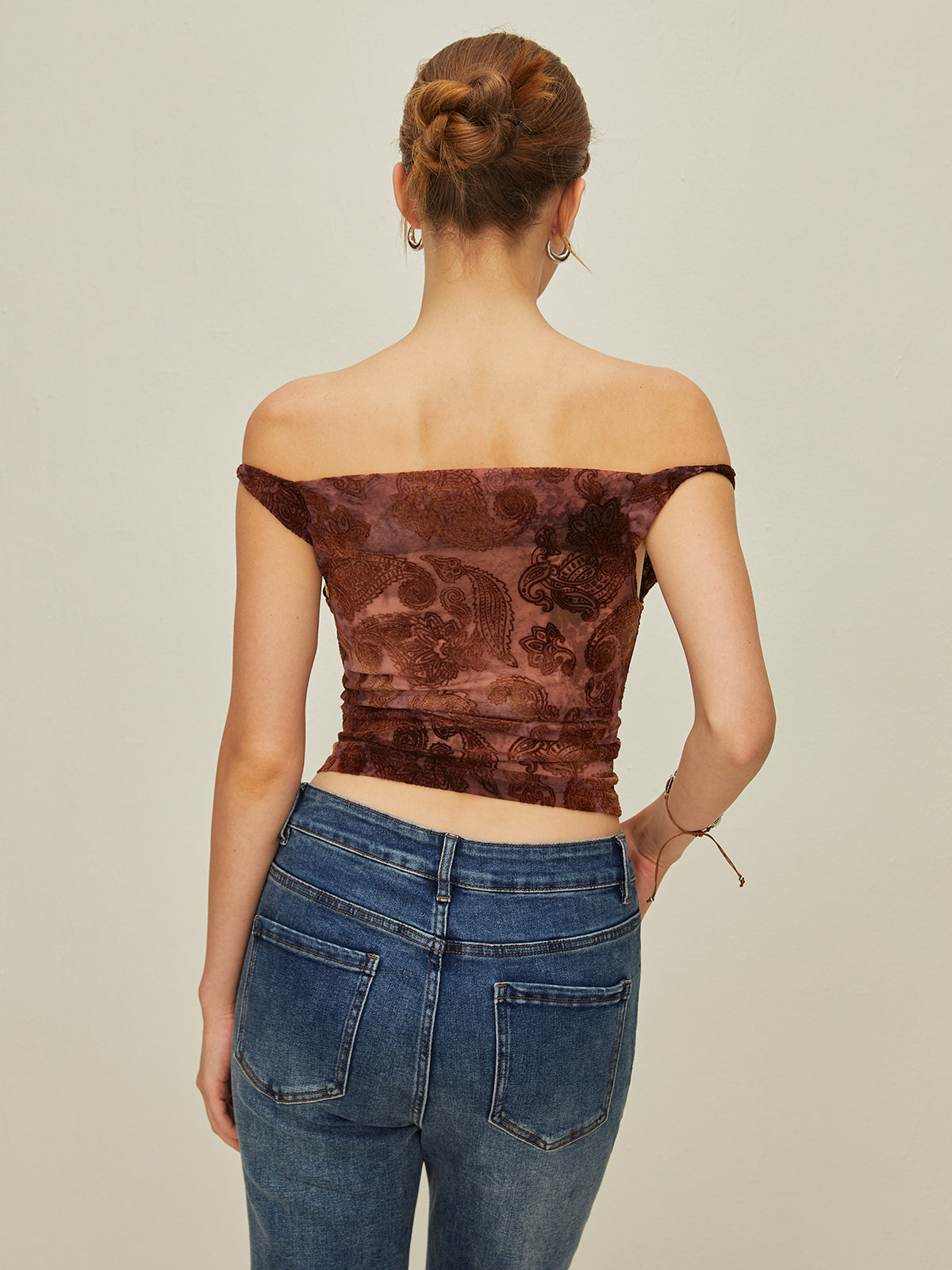 Printet off-the-shoulder tanktop