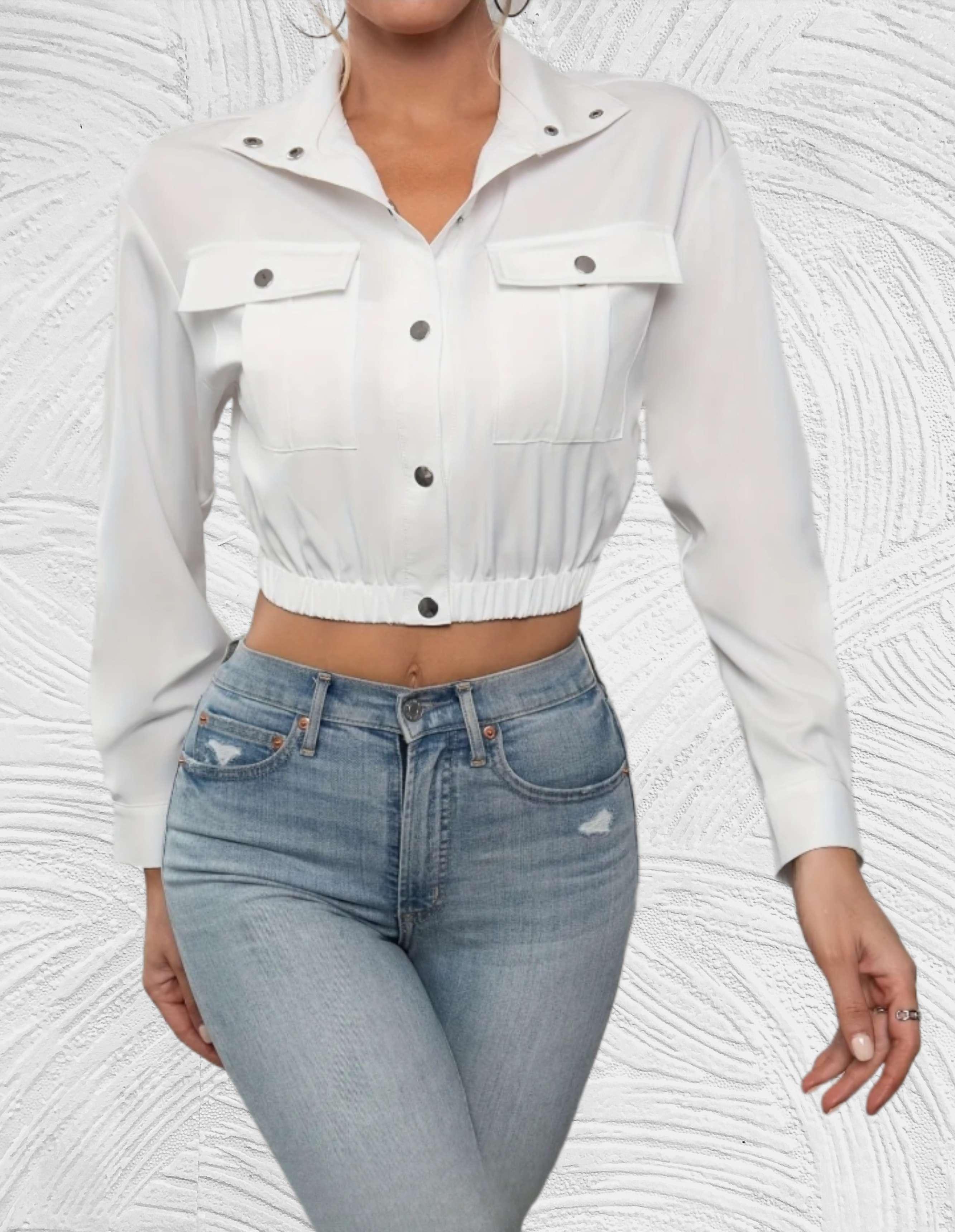 Beth - Casual cropped jasje met knopen jas - Miller-Mode