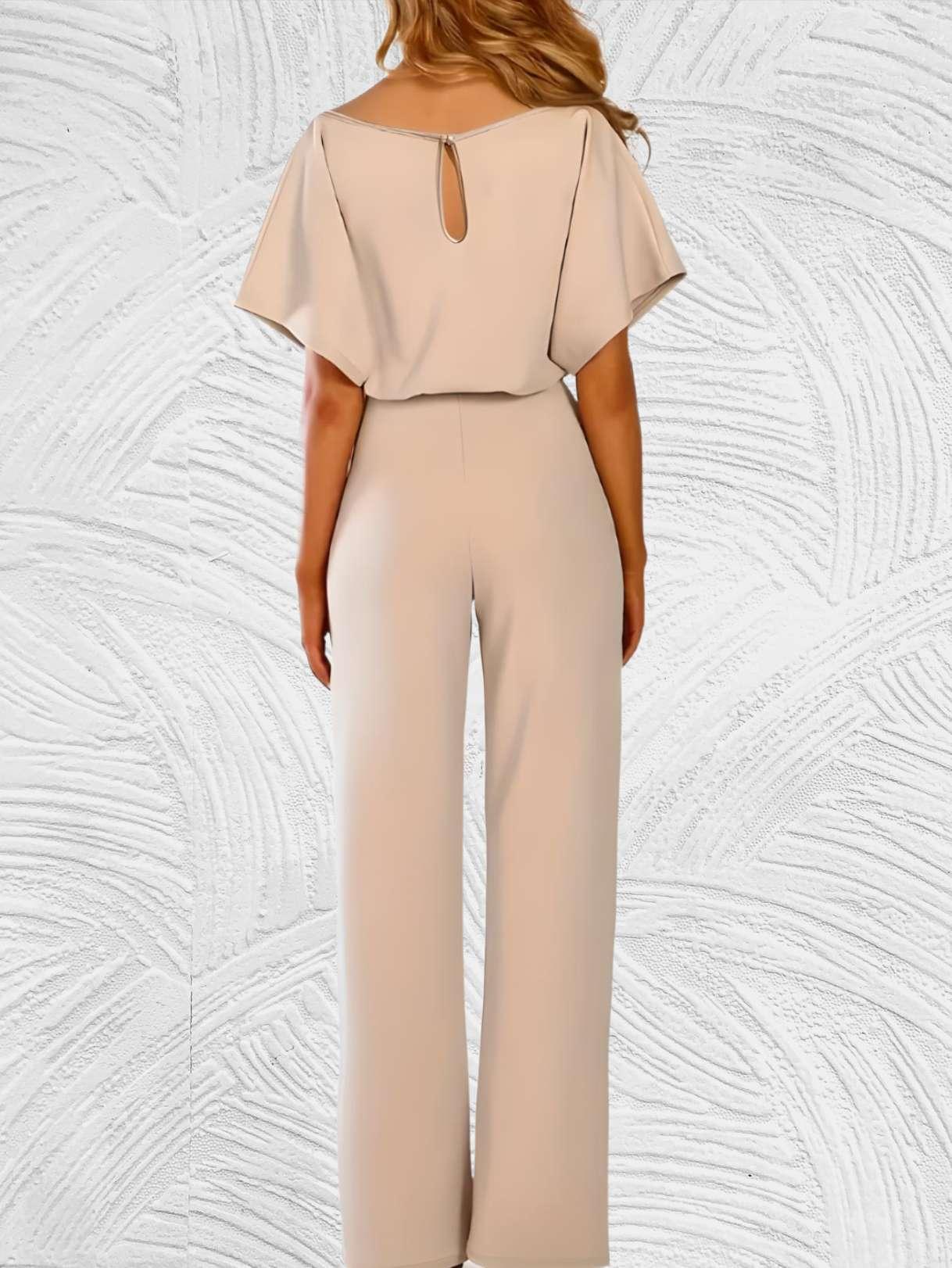 Ruth- Elegante slim fit jumpsuit met riemknoopontwerp - Miller-Mode